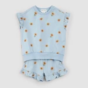 NEW MILES THE LABEL kids sunflower print set in blue